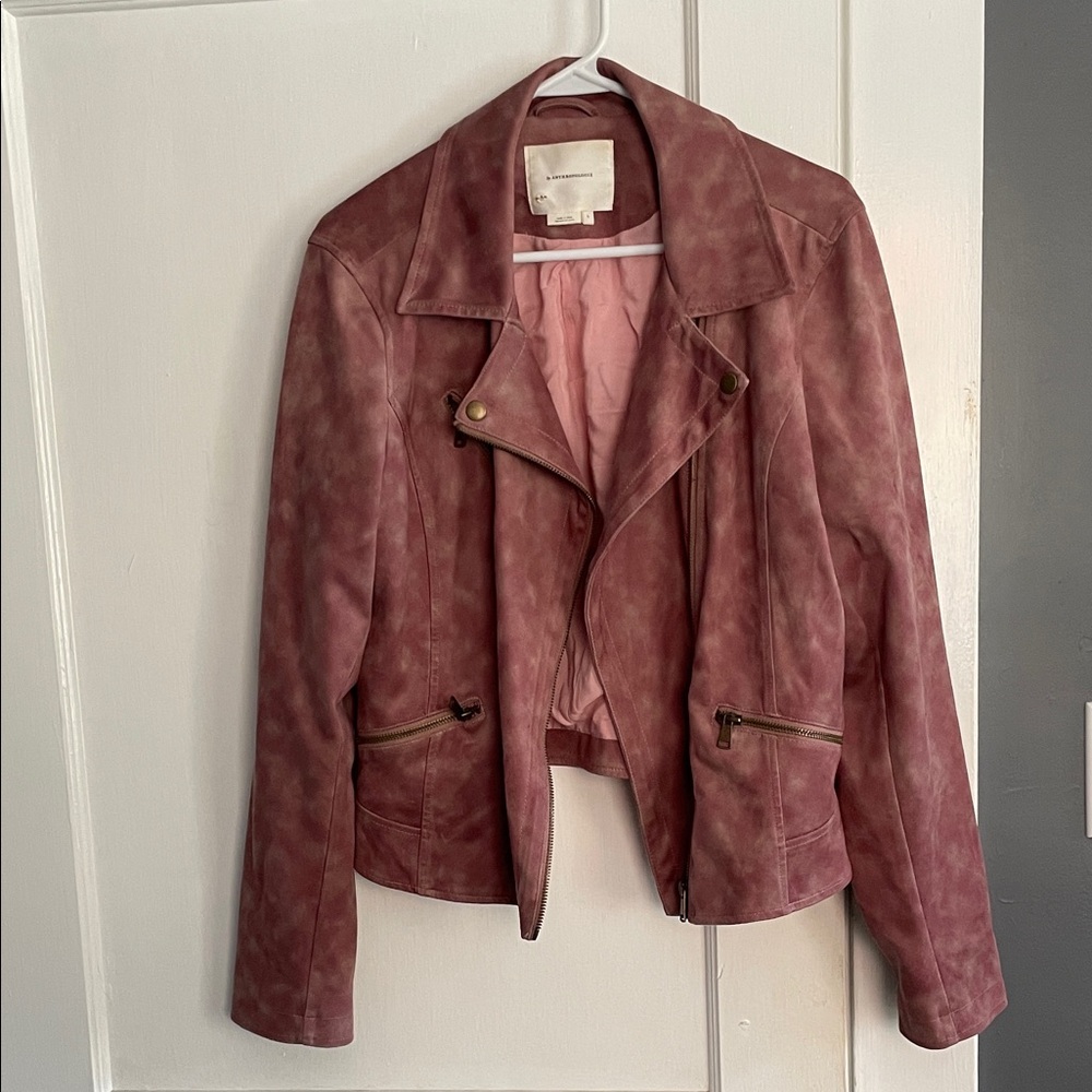 Anthropologie Dusty Rose Leather Jacket